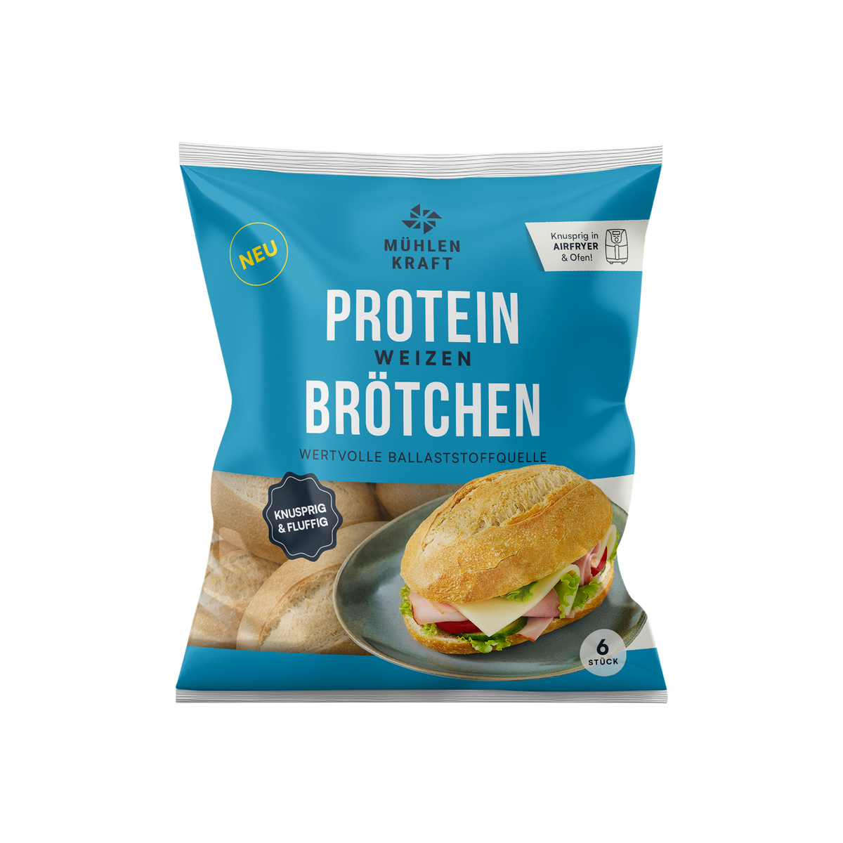 Protein Weizen Brötchen