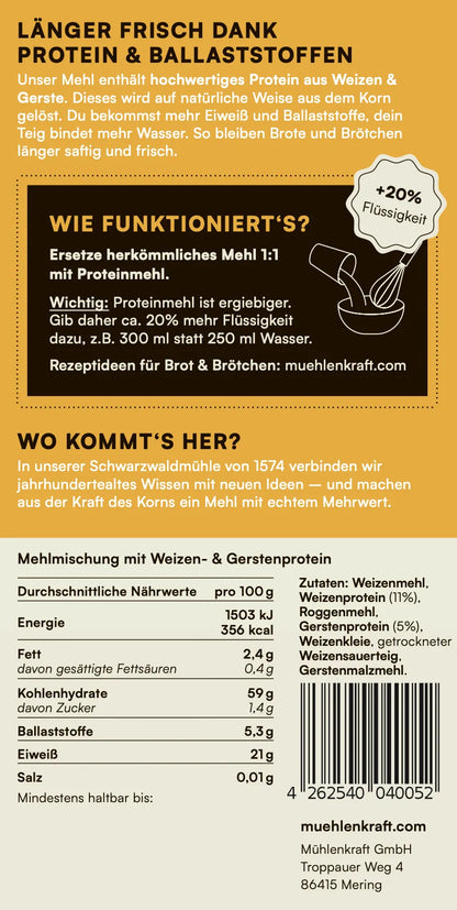 Proteinmehl für Brot