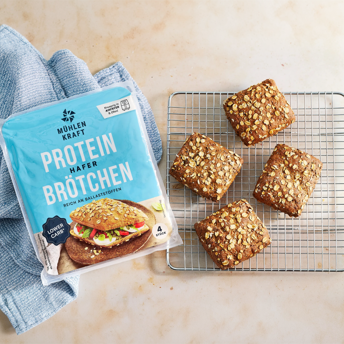 Protein Hafer Brötchen